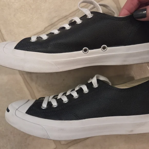 Awesome Like New Converse Jack Purcell Shoes. Size 8.5 Black & White - Picture 3 of 5